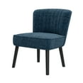 thumbnail image 6 of Navy Blue Shellback Chair - Boucle Fabric, Channel Back, Small Space Accent Chair, 26" Wide, Living Room/Bedroom., 6 of 8