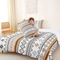 thumbnail image 4 of jejeloiu Minimalist Tribal Full Size Comforter Sets,Modern Print Bedding Comforter Set For Boys,White Orange,Reversible,3-Piece,1 Comforter and 2 Pillowcases, 4 of 7