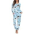 thumbnail image 1 of Renewold Women's Pajama Long Sleeve Sleepwear 2 Piece Pajamas Set Soft Comfortable Pj Animated Cow Print Lounge Sets Daily Indoor Yoga Sweatpants Size XS, 1 of 5