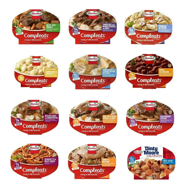 Hormel Compleats Microwaveable Meal Variety Pack – 12 Different Flavors