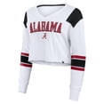 thumbnail image 2 of Women's Fanatics White Alabama Crimson Tide Training Camp Cropped Long Sleeve V-Neck Fashion Top, 2 of 3