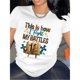 thumbnail image 1 of Battles Fashion Camiseta de Mujer con Estampado de Libro de Letras Coloridas y Cuello Redondo, Top Casual de Manga Corta para Primavera y Verano, Ropa de Mujer, 1 of 6