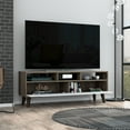 thumbnail image 2 of 50 - 59 Inch Tv Stand In Dark Walnut/white, 3 Open Shelves And 2 Drawer Sections 59" Flexible Drawers, 2 of 2