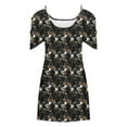 thumbnail image 4 of Njoeus Cold Shoulder Dresses for Women Summer Casual T Shirt Dress Floral Short Sleeve Swings Tunic Dress Beach Cover Up S-3XL, 4 of 4