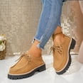 thumbnail image 6 of Viluyesy Womens Platform Loafers, Lug Sole Comfortable Lace-Up Laides Casual Dress Walking Suede Shoes Brown US9.5, 6 of 9