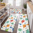 thumbnail image 2 of White Cartoon Dinosaurs Bones Pattern Kitchen Rugs Sets Of 3,Kitchen Runner Rugs Non Skid Washable,Decorative Kitchen Floor Mats for Kitchen,Sink,Laundry,17"x30"+ 17"x47" + 17"x59", 2 of 6