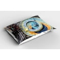 thumbnail image 2 of Ambesonne Astronomical Pillow Sham, Old Town Medieval, 36" X 20", Blue and Yellow, 2 of 2