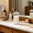thumbnail image 5 of Cotton Round Holder with Lid, Clear Cotton Pad Dispenser for Bathroom Vanity, Shatterproof Countertop Organizer Apothecary Jar for Makeup Remover Pads & Skincare Routine Storage, 5 of 5