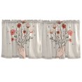thumbnail image 7 of Yayeee Kitchen Curtains Tier Set of 2 Light Filtering 57"x24" Over Sink Window Panels, Red Flower, 7 of 7