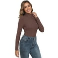 thumbnail image 2 of LWP Women's Ribbed Turtleneck Sweater Long Sleeve Stretchy Fall Winter Undershirts, 2 of 9