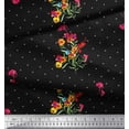 thumbnail image 3 of Soimoi Rayon Fabric Dot,Leaves & Periwinkle Floral Print Fabric by The Yard 56 Inch Wide, 3 of 3