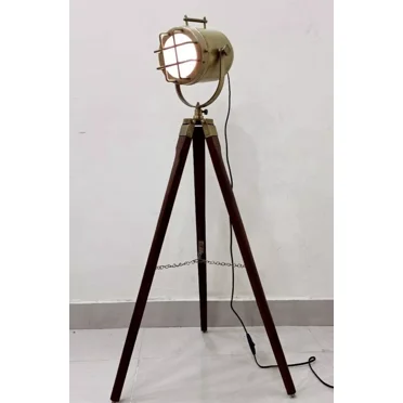 Nautical Modern Floor Lamp Spotlight Wooden Tripod lamp Vintage Living room Bedroom lamp Home Decor