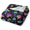 thumbnail image 6 of Goth Gothic Magic Hippie Trippy Mushroom Throw Blanket Lightweight All Season for Couch, Bed, Sofa, Camping, and Travel, 6 of 8