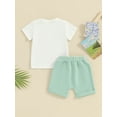 thumbnail image 3 of Bagilaanoe 2pcs Toddler Baby Girl Shorts Set Short Sleeve Letter Flower Print T Shirt Tops + Shorts 3M 6M 12M 18M 24M 3T Kids Casual Summer Clothes, 3 of 8
