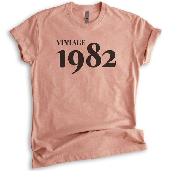 Vintage 1982 Shirt, Unisex Women's Men's Shirt, 40th Birthday Shirt, Fortieth Birthday Shirt, B-day Shirt, Heather Sunset, Medium