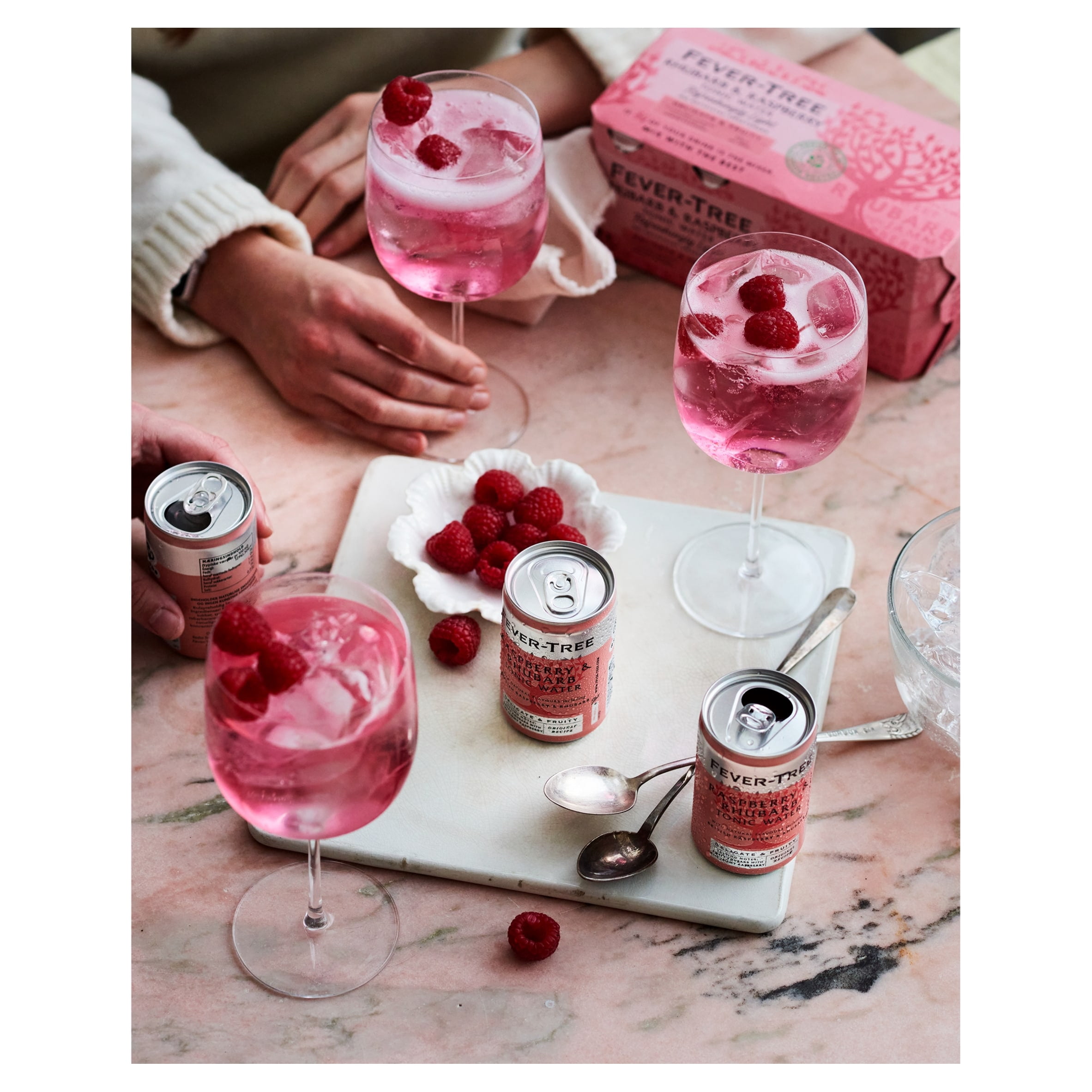 Fever Tree Rhubarb & Raspberry Tonic Water 8X150ml, Imported from Britain