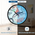 thumbnail image 5 of Voice Activated Clock with Glow Light 12 Inch Large Silent Wall Clock Battery Operated for Home Decor Sailfish and Coral Reef, 5 of 8