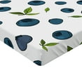 thumbnail image 2 of Ambesonne Fruit Fitted Sheet, Blueberry Drawing Leaves Art, King Size, Petrol Blue White Green, 2 of 3