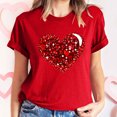 thumbnail image 2 of Jsaierl Womens Valentine's Day Shirts Love Heart Print Tees Trendy Short Sleeve Blouse Crewneck Holiday T-shirt Tops Valentines Day Gifts, 2 of 8