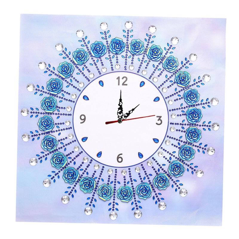 Diamond Painting DIY 5D Special Shape Rhinestones,Floral Clock, Crystal
