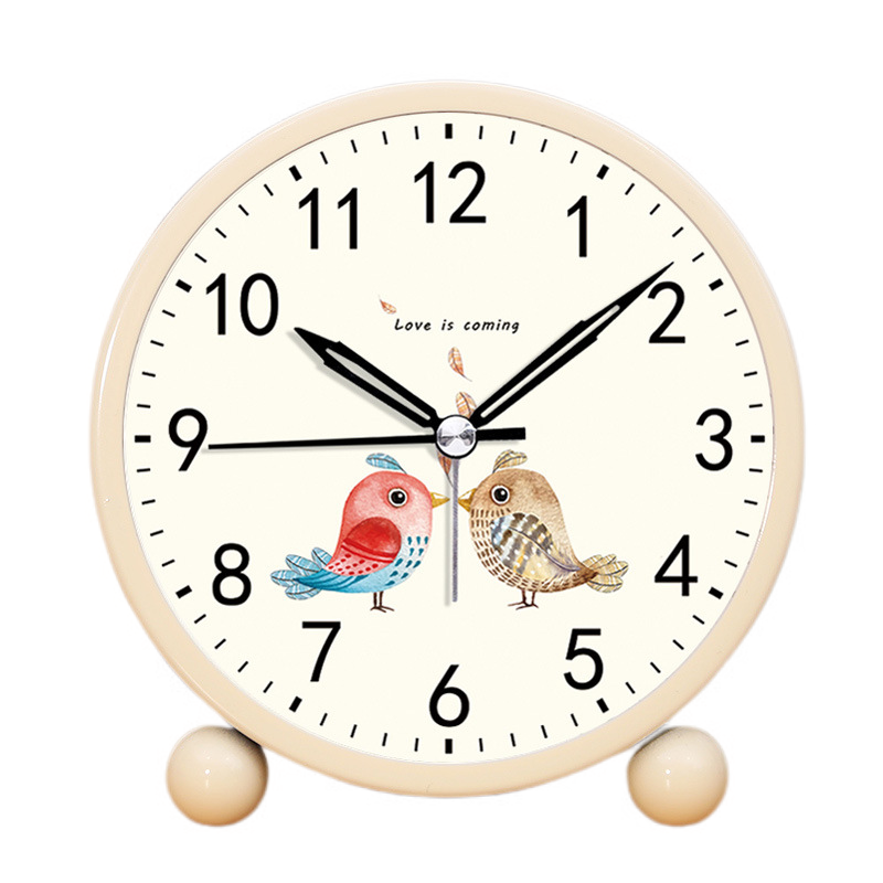 TIMPCV Analog Alarm Clock 4 Inch, Battery Powered NonTick Silent Small