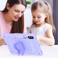 thumbnail image 7 of FJLBDE Case for Samsung Galaxy Tab S8 Plus/S7 FE/S7 Plus 12.4 Inch with Butterfly Stand, Shockproof Protective Tablet Cover with Pencil Holder Shoulder Strap for Kids Girls, Purple, 7 of 7