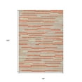 thumbnail image 3 of 8' X 10' Salmon Gray And Beige Striped Washable Indoor Outdoor Area Rug, 3 of 5
