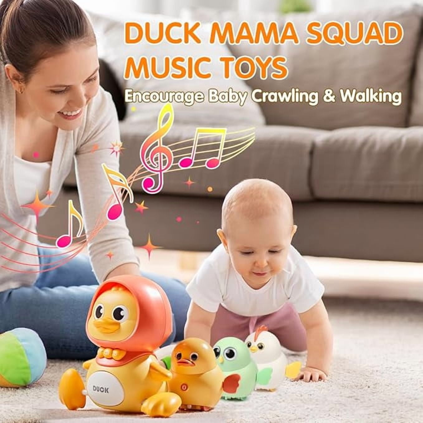 Baby Music Toy Duck Baby Belly Time Toy 3-6 0-6 6-12 Months Newborn Development Crawling Toy Glowing Walking Singing Toy 1-2 3-4 Years Old Boys and Girls Gifts (Yellow)