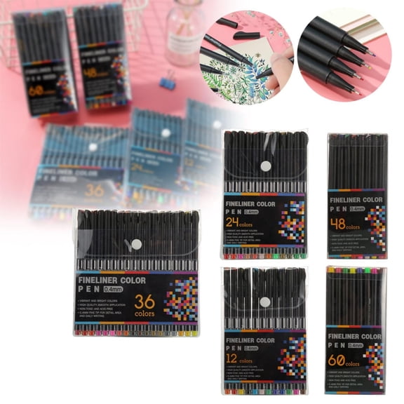 CoreLiving Fineliner Drawing Art Pens 12 Count Black Fine Line Waterproof Ink Markers for Sketching Outline Artist Supplies Archival Inking Set Manga Zentangle Kit Gifts