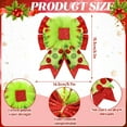 thumbnail image 2 of Dalrosia 12PCS Red Green Christmas Bows Christmas Tree Decoration Lime Green Wreaths Velvet Bow Tree Topper with Fluffy Ornaments for Xmas Party, 2 of 5