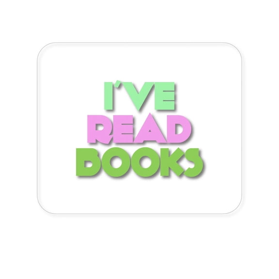 DistinctInk Mouse Pad - 1/4" Foam Rubber - I've Read Books - Pink Green