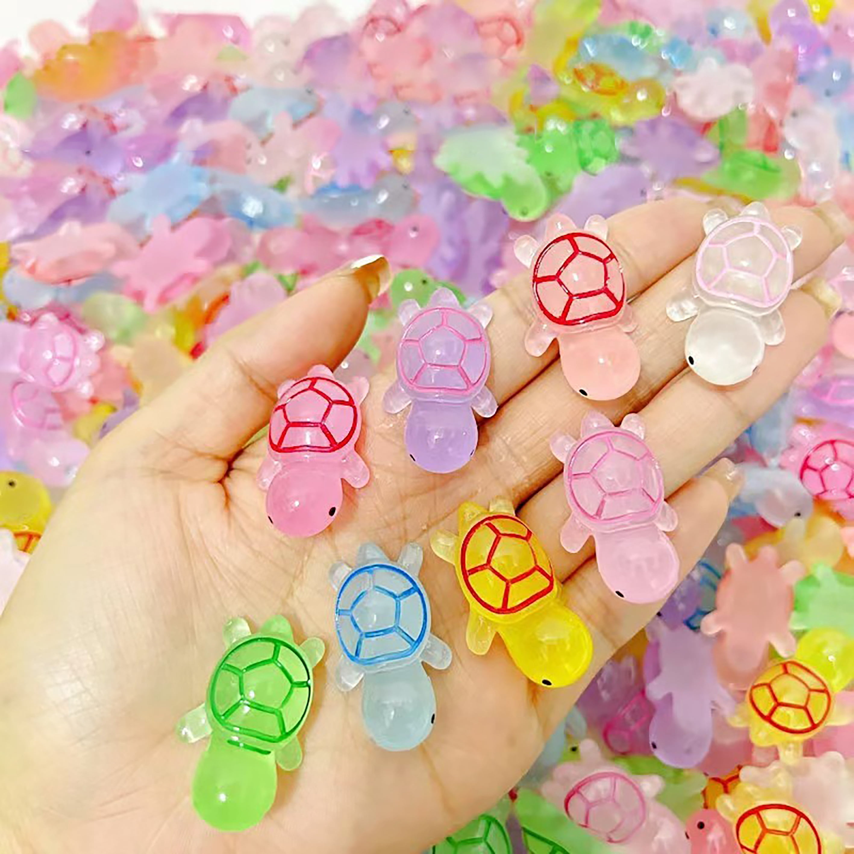 100pcs Little Tortoise Luminous Resin Tortoise Home Decoration, Fish Tank Aquarium DIY Landscaping, Valentine's Day Creative Gift Accessories, Cute and Fun