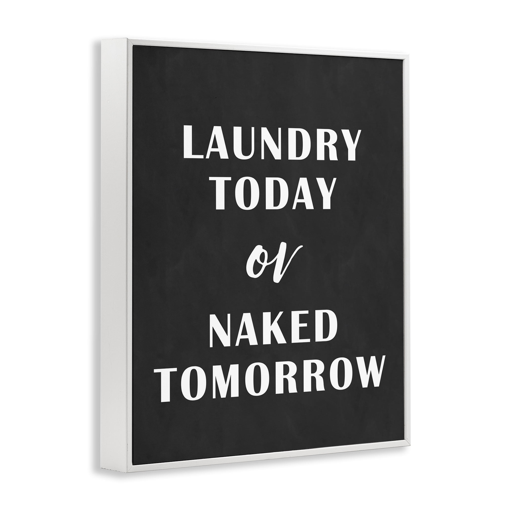 Stupell Industries Laundry Today Chalkboard Typography Painting White Framed Art Print Wall Art, 24 x 30