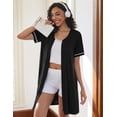 thumbnail image 4 of Ekouaer Women Zipper Robes Short Sleeves Housecoat Lightweight Bathrobes Zip Up Robe Casual Nightgown with Pockets, 4 of 6