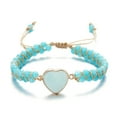 thumbnail image 1 of Fiudx Piedra Natural, Pulsera Cuerda Tejida a Mano En Diseño de Corazón, Pulsera Cuentas de Piedra con Hebilla Elástica, Accesorio de Moda para El Día a Día, Regalo para Mujeres y Niñas, Ligero y Cóm, 1 of 1