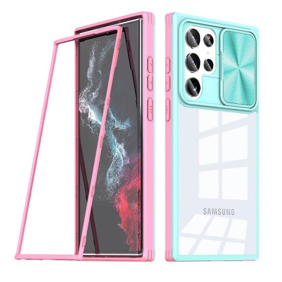 SAMSUNG GALAXY S22 ULTRA Phone Cases, Full Protection Hybrid Cover With Mobile Phone Protective Film Slide Camera Lens Phone Case For Samsung Galaxy S22 Ultra In Blue