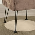 thumbnail image 7 of Home Soft Things Brick Textured Faux Fur Stool Chair, Upholstered Footrest Ottoman with Black Metal Legs and Padded Seat - Taupe - 17''x17''x17'', 7 of 7
