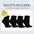 thumbnail image 5 of Doctor's Choice Diabetic Full Cushion Quarter Women's Socks, Large, Women's Shoe Size 10-13, 4 Pack, 5 of 10