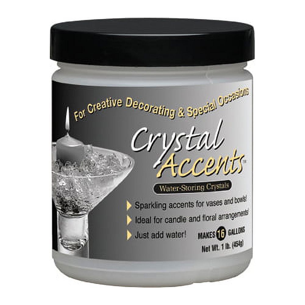 Crystal Accents 1 Pound Jar (Aquamarine Blue) Color Water Storing Crystals Vase Filler Gel Makes 16 Gallons of Product