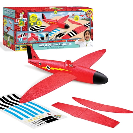 Ryan's World 2-in-1 Foam Stunt Glider DIY Airplane Engineer Building Kit - 5 Pieces