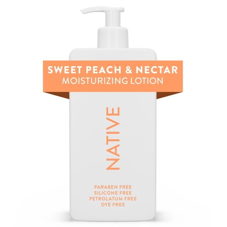 Native Moisturizing Hand & Body Lotion, Sweet Peach & Nectar, Silicone Free, for Women and Men, 16.5 oz