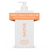 Native Moisturizing Hand & Body Lotion, Sweet Peach & Nectar, Silicone Free, for Women and Men, 16.5 oz