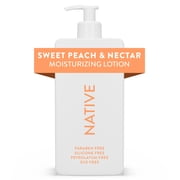 Native Moisturizing Hand & Body Lotion, Sweet Peach & Nectar, Silicone Free, for Women and Men, 16.5 oz