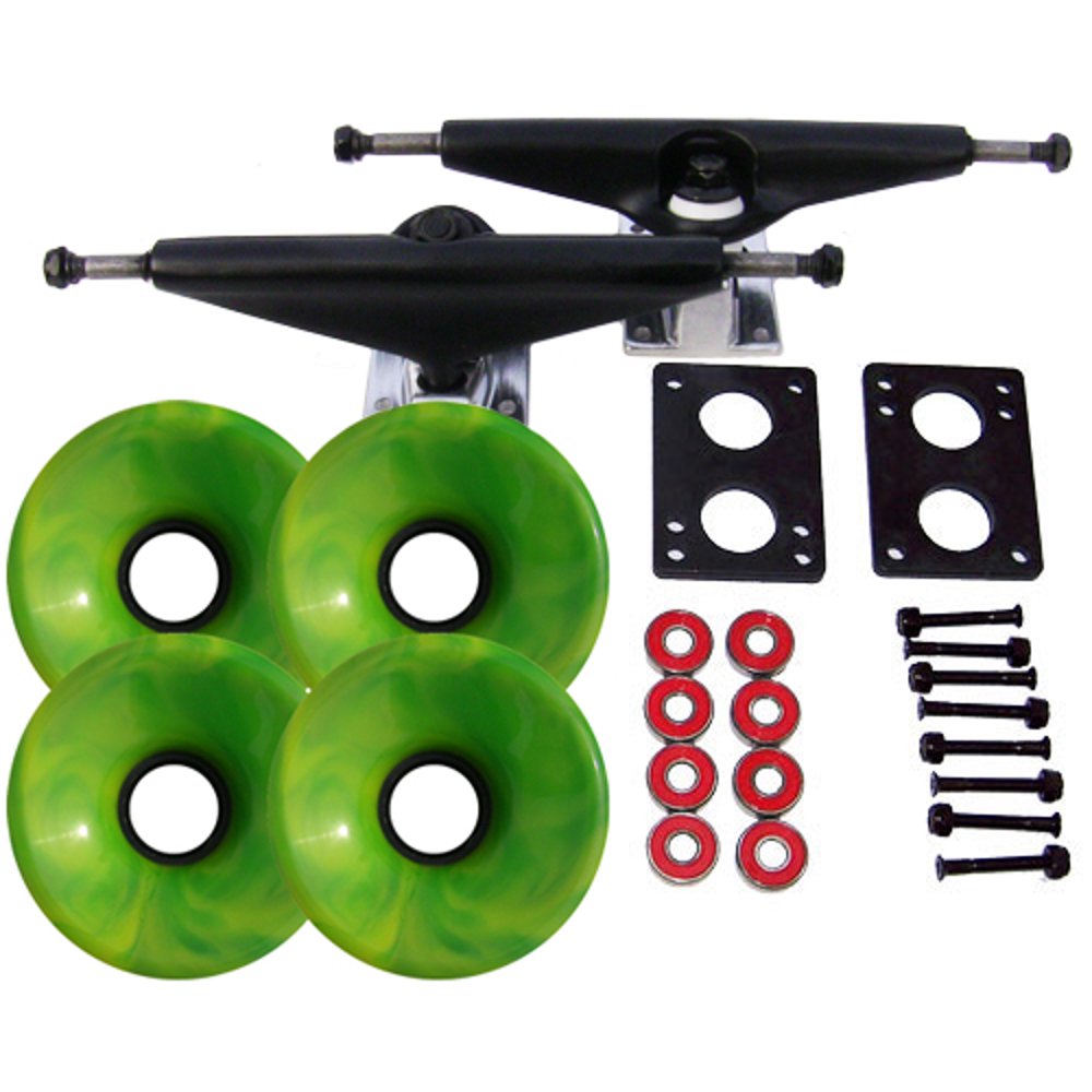 LONGBOARD Skateboard TRUCKS 76mm SWIRL WHEELS