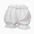 thumbnail image 1 of Braguitas plisadas con volantes de encaje blanco para mujer, lindas bragas de calabaza, pantalones cortos de seguridad Lolita con lazo, pantalones vintage, bombachos victorianos, 1 of 6