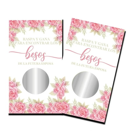 Bridal Shower Games In Spanish - "Besos Para La Futura Novia" - 50 Cards - Scratch Off Cards - Wedding Shower Games In Spanish