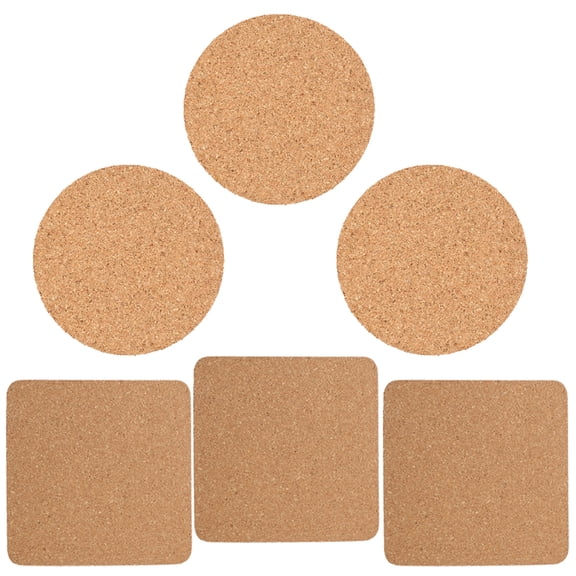 6 Pcs Cork Coasters Cup Pad Bulk Non-slip Wooden Placemat Table Mats Cupholder for