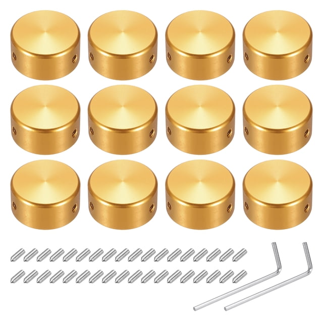 Uxcell 12 Pcs Footswitch Toppers Guitar Pedal Button Caps Footswitch Top Cover, Yellow