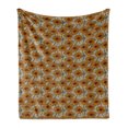 thumbnail image 1 of Floral Soft Flannel Fleece Throw Blanket, Retro Look Simplistic Sunflowers Abstract Illustration, Cozy Plush for Indoor and Outdoor Use, 50" x 60", Amber Grey Yellow, by Ambesonne, 1 of 5