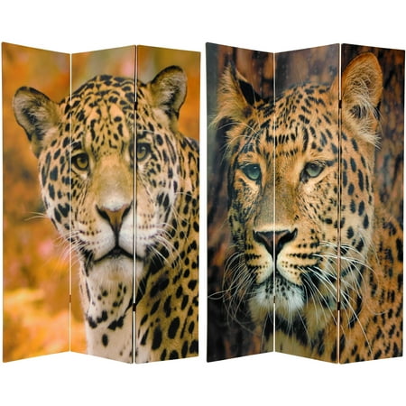 - 6' Tall Double Sided Leopard Room Divider